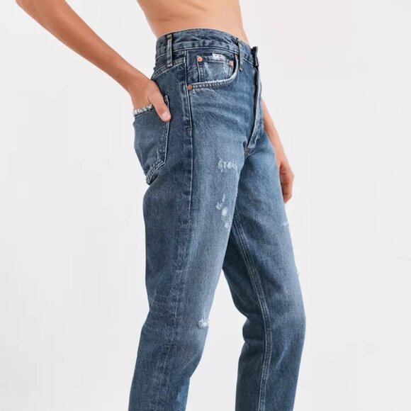 Agolde Jamie High Rise Straight Jeans in Lowdown Wash Size 24 - Picture 5 of 11